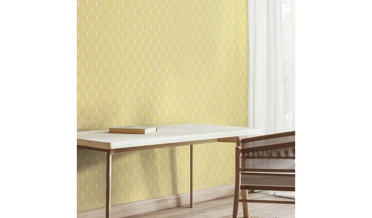 Hoopla Walls Retro Arch Yellow Wallpaper