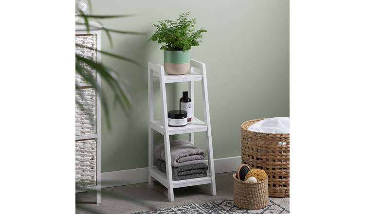 Argos Home 3 Tier Tongue & Groove Shelving Unit - White