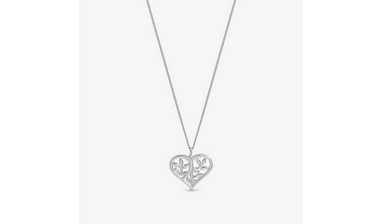 Inicio Silver Plated Tree of Love Pendant Necklace