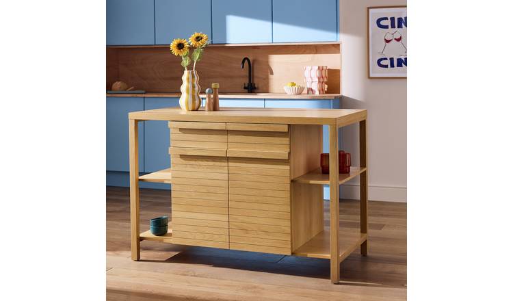 Habitat Leif Solid Wood Kitchen Island - Natural