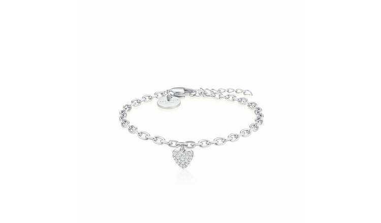 Rosefield Stainless Steel Chunky Heart Pendant Bracelet