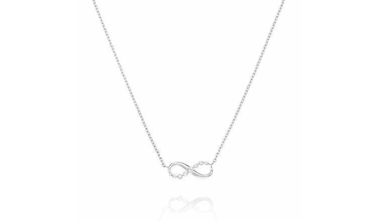 Rosefield Rhodium Plated Stainless Steel Infinity Necklace
