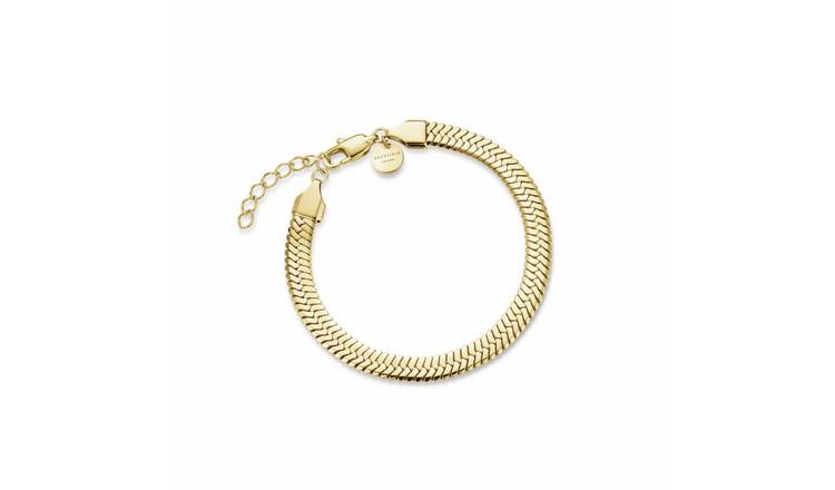 Rosefield 14ct Gold Plated Stainless Steel Snake Bracelet