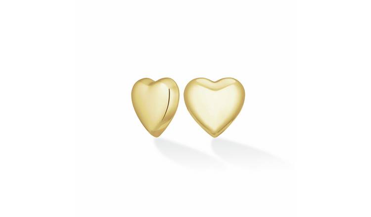 Rosefield Gold Plated Puffy Heart Studs 