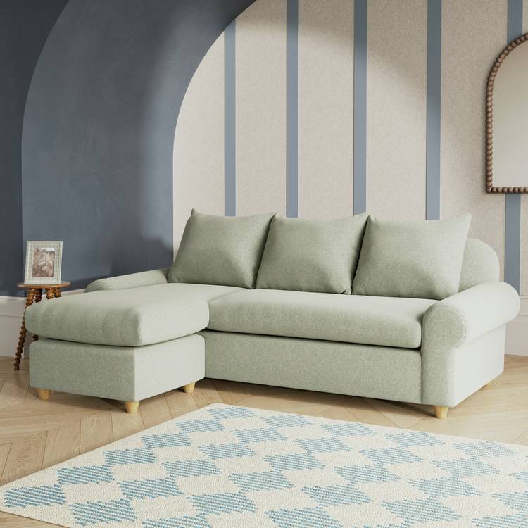Habitat Whitby Reversible Chaise Sofa - Sage Green - Ash Leg 0