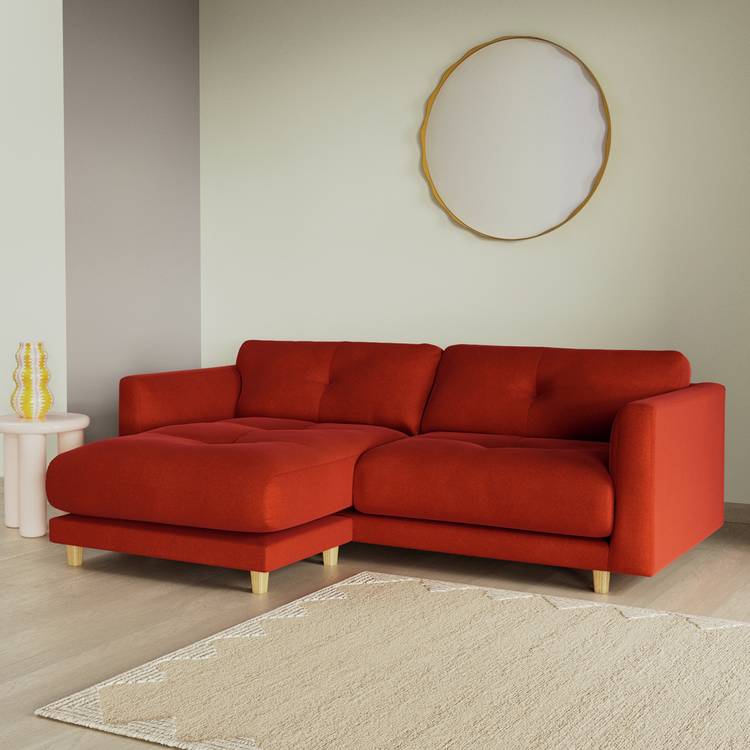 Habitat Emely Reversible Chaise Sofa - Burnt Orange- Ash Leg 0