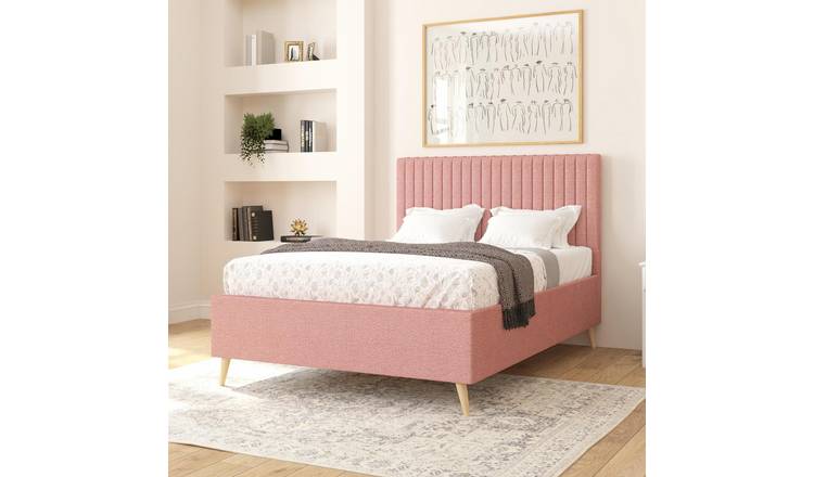 Aspire Grant Small Double Ottoman Bed Frame - Blush Pink
