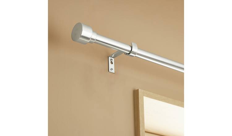 Argos Home Extendable Metal Stud Stainless Steel Curtain Pole - 165 - 300cm
