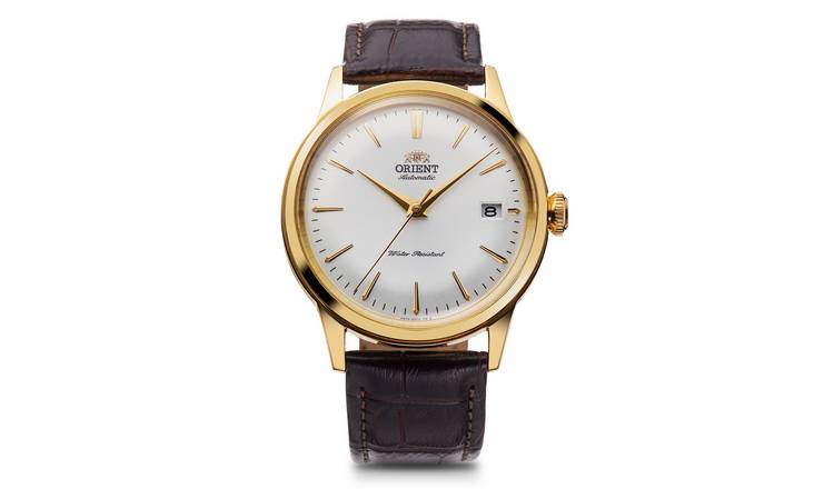 Orient Bambino Mens Brown Leather Strap Watch