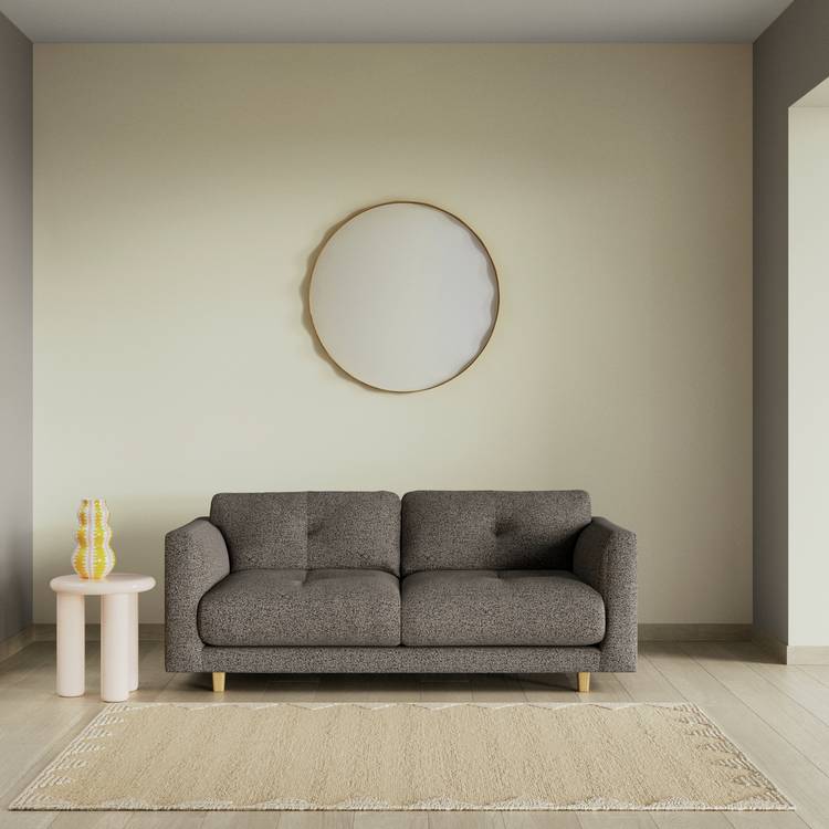 Habitat Emely Fabric 2 Seater Sofa - Charcoal - Ash Leg 0