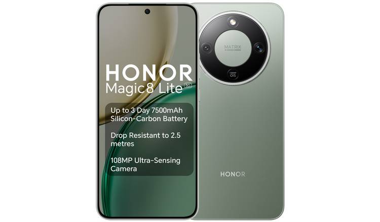 SIM Free HONOR Magic8 Lite 5G 512GB AI Phone - Forest Green
