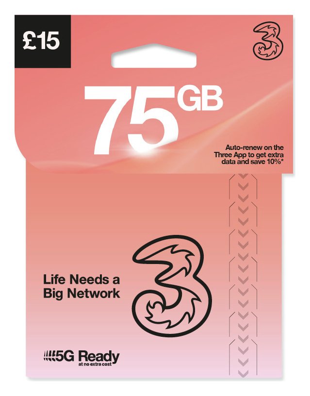 Three 10GB New Pay As You Go SIM Card Review