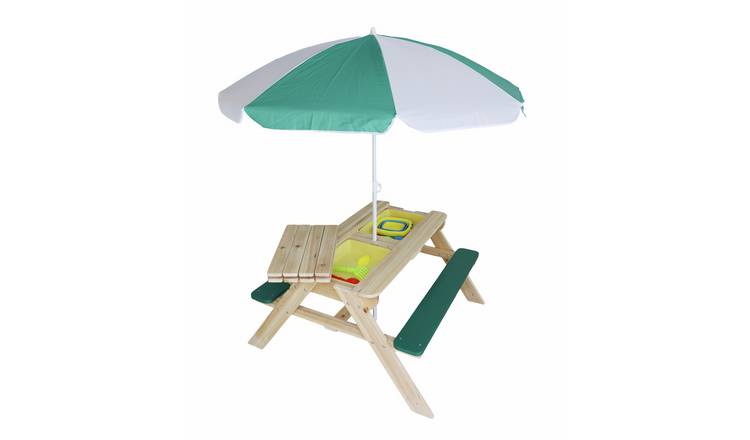Chad Valley Sand and Water Picnic Table with Parasol