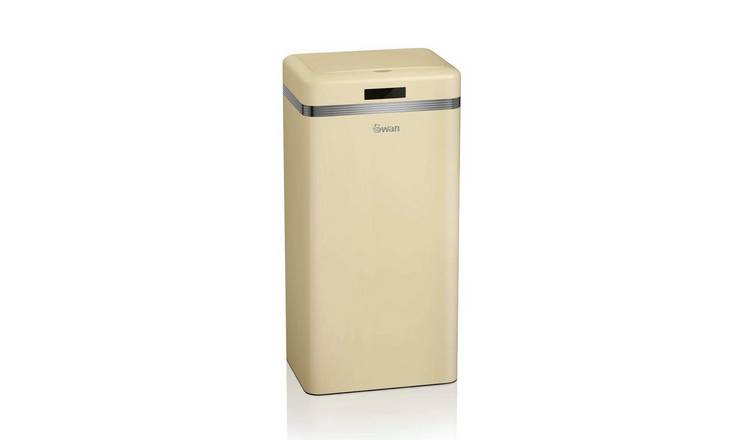 Swan 45L Retro Square Sensor Bin - Cream