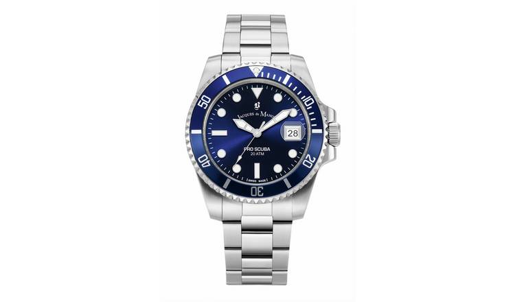 Jacques Du Manoir Pro Scuba Mens Silver Bracelet Watch