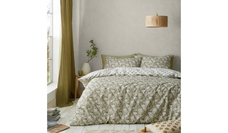 Pineapple Elephant Tangier Floral Olive Bedding Set - Double