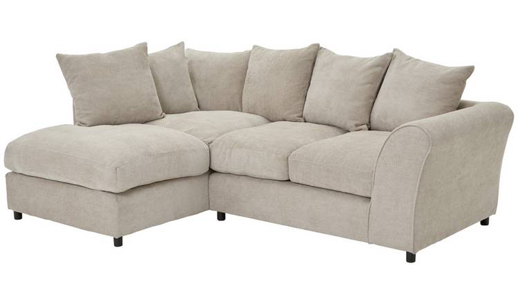 Argos Home Kacey Fabric Left Hand Corner Chaise Sofa - Stone