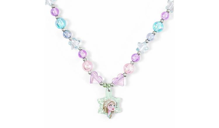 Disney Frozen Kids Snowflake Charm Elastic Beaded Necklace