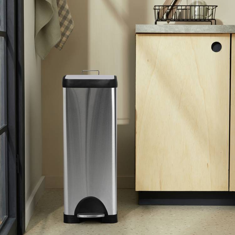 Habitat 30 Litre Slim Line Mod Pedal Bin - Silver 0