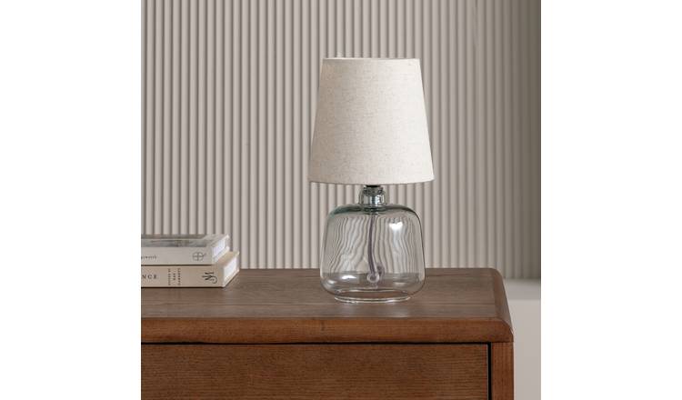 Argos Home Cabras Glass Table Lamp - Natural