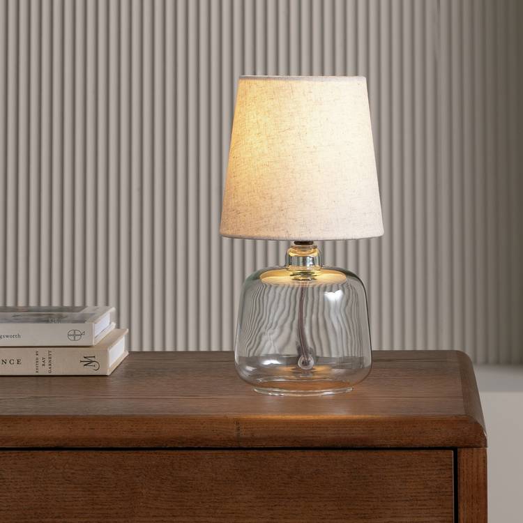 Argos Home Cabras Glass Table Lamp - Natural 0