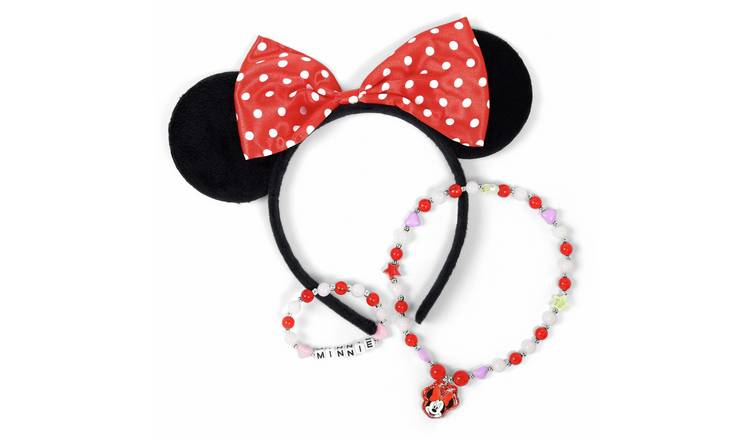 Minnie Mouse Kids Headband, Beaded Necklace and Bracelet Set