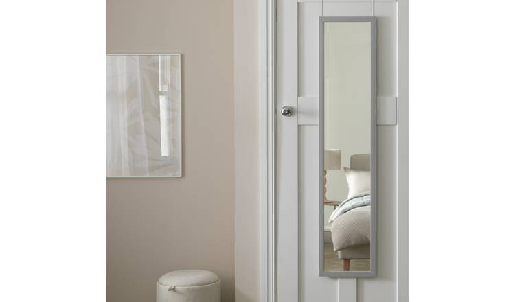 Home Essentials Grey Full Length Over the Door Mirror