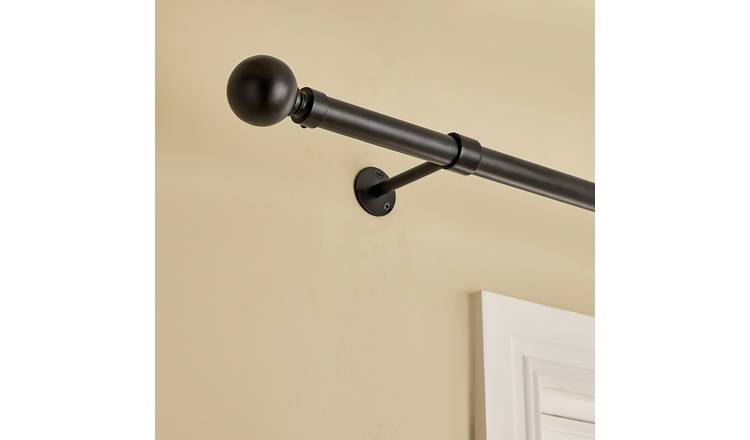 Argos Home Metal Matte Black Curtain Pole - 400cm