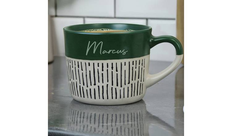 Personalised Message Name Only Dipped Ceramic Mug - Green