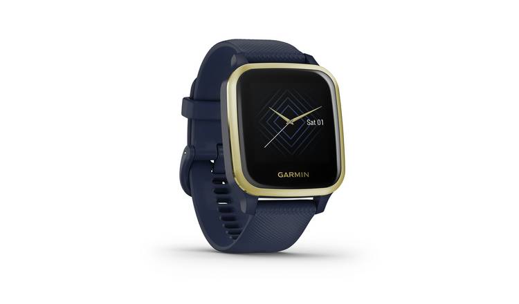 Garmin Venu Sq Music Edition Smart Watch Navy/ Gold Bezel