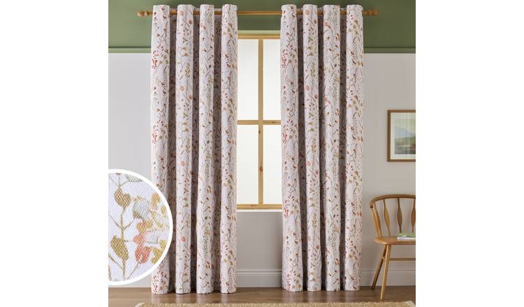 Argos Home Floral Blackout Eyelet Curtains - Orange - 168x183cm