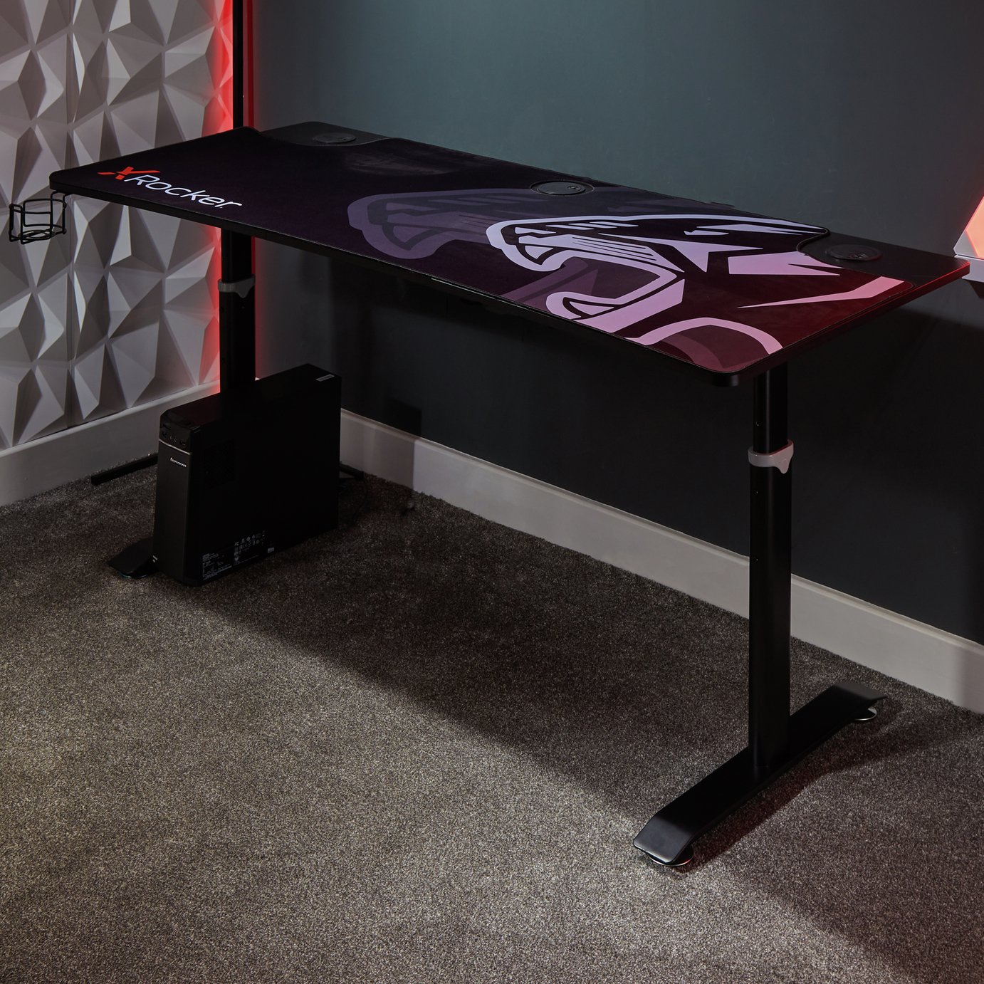 X Rocker Cougar XL Gaming Desk - Black