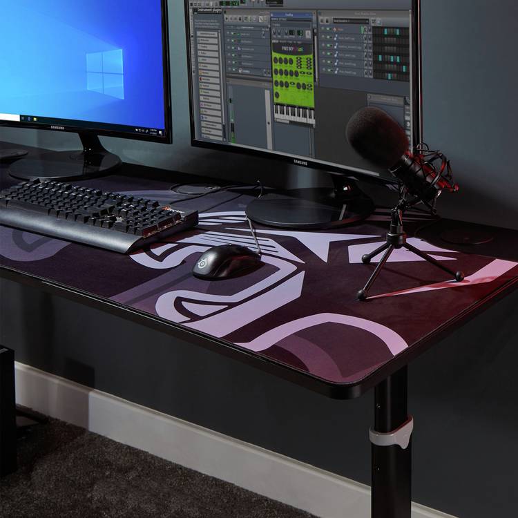 X-Rocker Cougar XL Height Adjustable Gaming Desk - Black 0