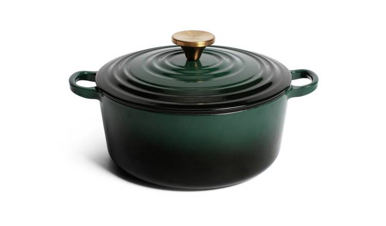 Habitat 3.3 Litre Cast Iron Casserole Dish - Green