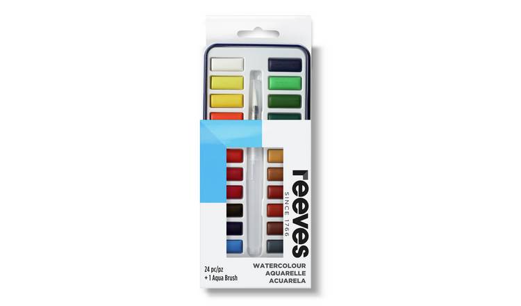 Reeves Watercolour 24 Pans with An Aqua Brush Tin Set