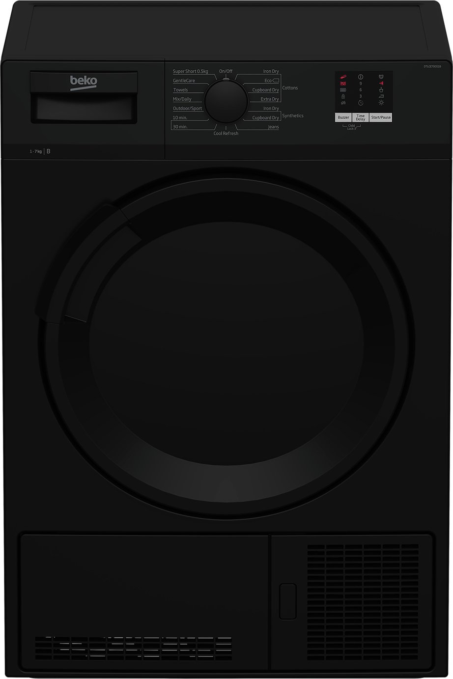 Beko DTLCE70051B 7KG Condenser Tumble Dryer - Black