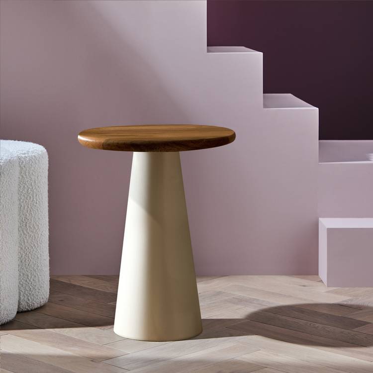 Habitat Collins Side Table - White and Oak 0