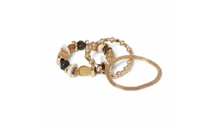 Freedom Orange Mixed Beaded Bracelets - Pack of 3