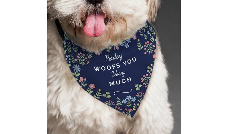 Personalised Message Floral Dog Bandana
