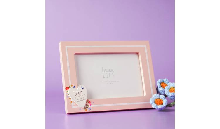 Widdop Love Life Heart MDF Frame 6"x4" Peach Colour - Nan