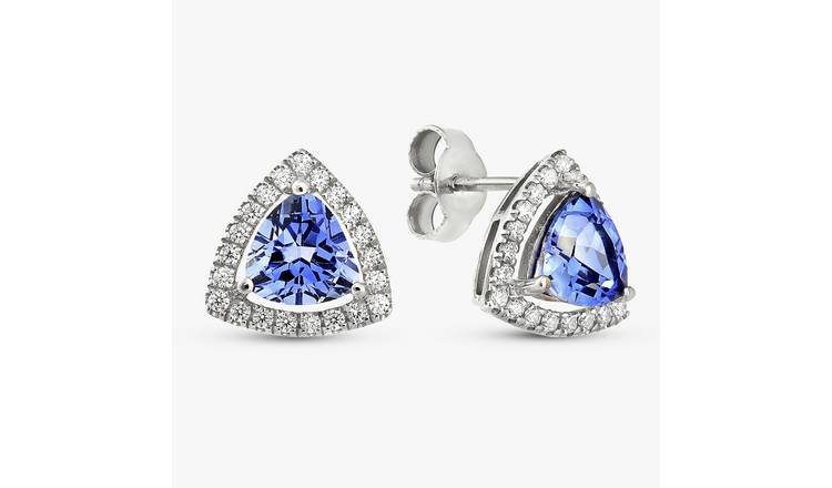 Revere Tanzanite And Cubic Zirconia Stud Earrings