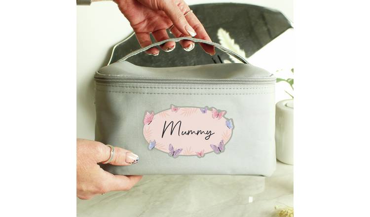 Personalised Message Name Only Butterfly Design Toiletry Bag