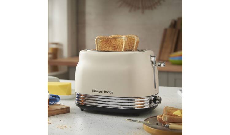 Russell Hobbs Broodrooster [Voor 2 Sneetjes] Distinctions RVS Zwart (Extra Brede Sleuven, Incl. Opwarmrekje, 6 Bruiningsstanden, Ontdooi- & Verwarmingsfunctie, Lift & Lookfunctie, 1600 W) 26430-56
