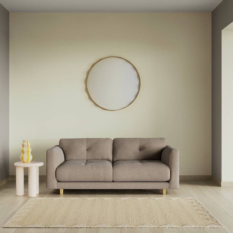 Habitat Emely Fabric 2 Seater Sofa - Mocha - Ash Leg 0