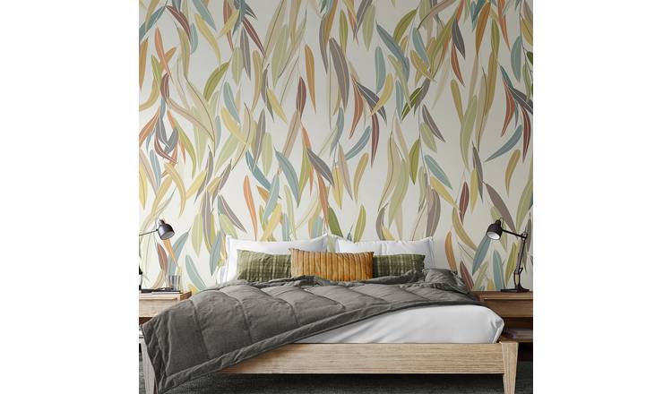 Origin Murals Willow Leave Natural Stone Wall Mural