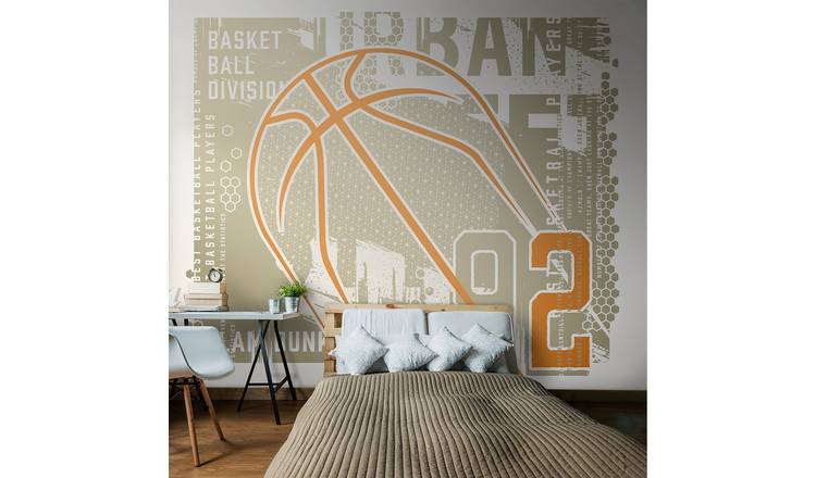 Origin Murals Modern Basketball Grey Wall Mural