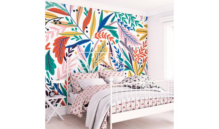 Origin Murals Patterned Leaves Multicolour Wall Mural