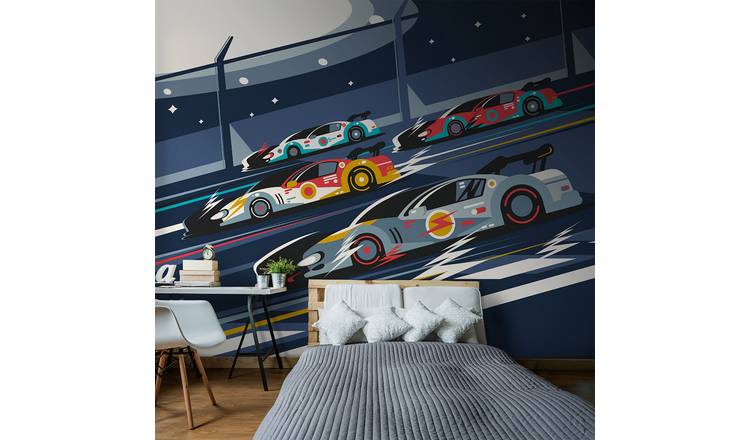 Origin Murals Sports Cars Navy Blue Wall Mural