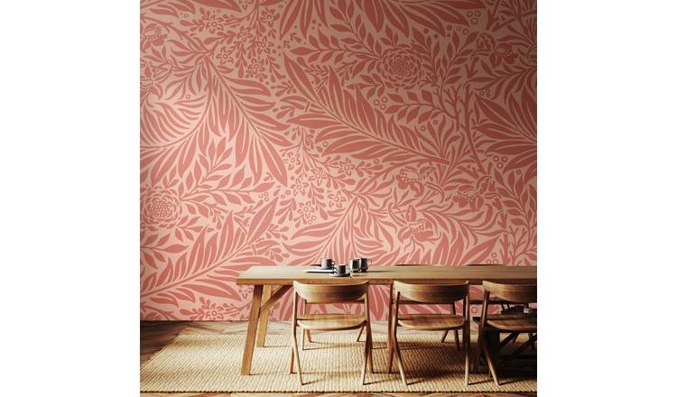Origin Murals Trailing Ferns Warm Coral Wall Mural