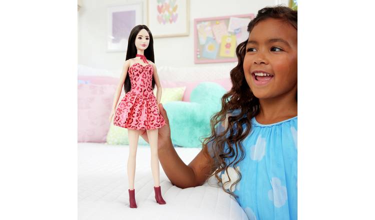 Barbie Fashionistas Doll in Pink Leopard dress - 32cm